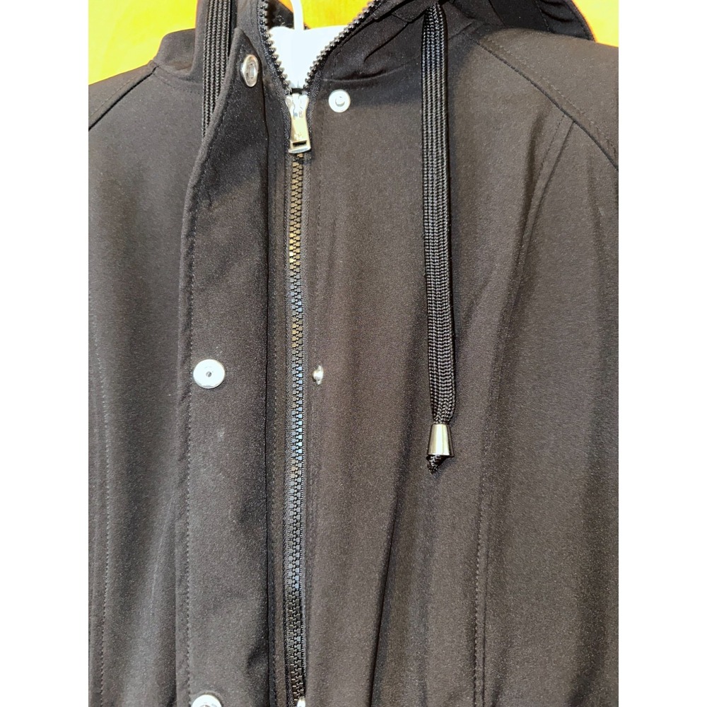 LRL Ralph Lauren Womens Long Black Softshell Hooded Coat Small - Picture 2 of 12